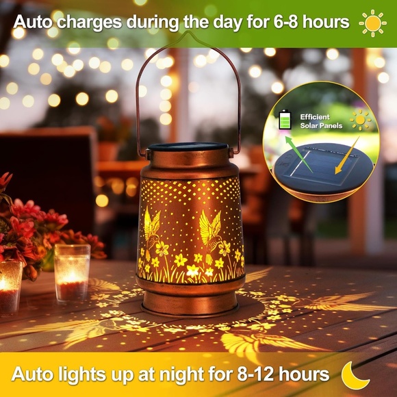 Solar Lanterns Outdoor Waterproof Garden Decor Hanging LED Decorative Light for - Picture 6 of 6
